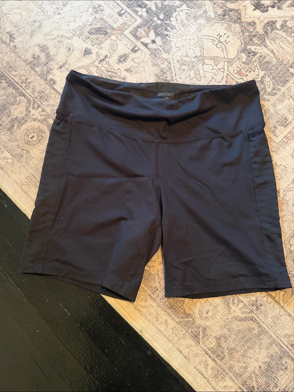 Brooks Women's Black Bike Shorts with Wide Waistband